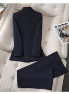 Women's Elegant Tailored Pants Suit – Double-Breasted Blazer Set
