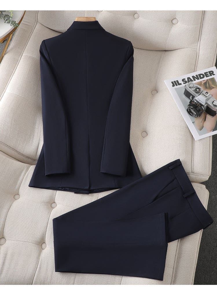 Women's Elegant Tailored Pants Suit – Double-Breasted Blazer Set