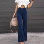 Women's High Waist Flared Pants – Long Leg Retro Style Trousers
