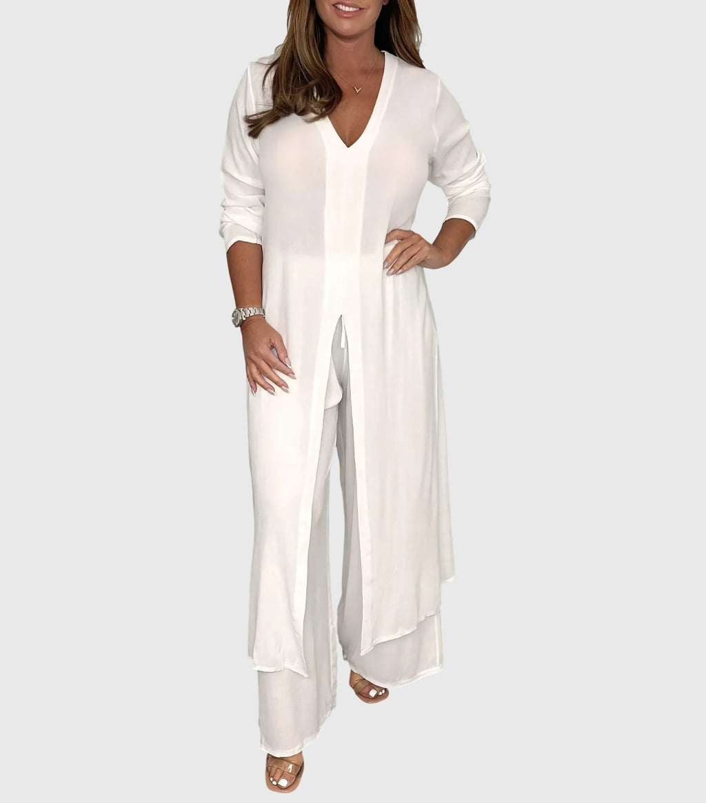Women's Wide Leg Set – Casual Two-Piece Set – Olivia