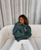Women's Oversized Bomber Jacket – Zip-Up Relaxed Jacket