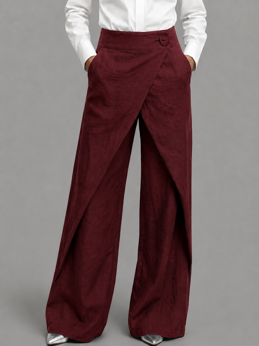 Women's Asymmetrical Pants – Layered Wide Leg Pants