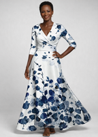 Women's Floral Wrap Maxi Dress – V-Neck Summer Dress