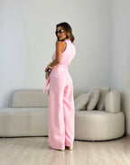 Women's Halter Neck Formal Jumpsuit – Flowy Evening Occasion Jumpsuit
