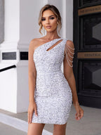 Women's Sequin Summer Dress – Sparkly Festive Party Dress