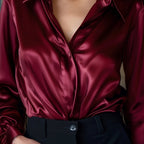Women's Classic Collared Blouse – Long Sleeve Tailored Office Blouse