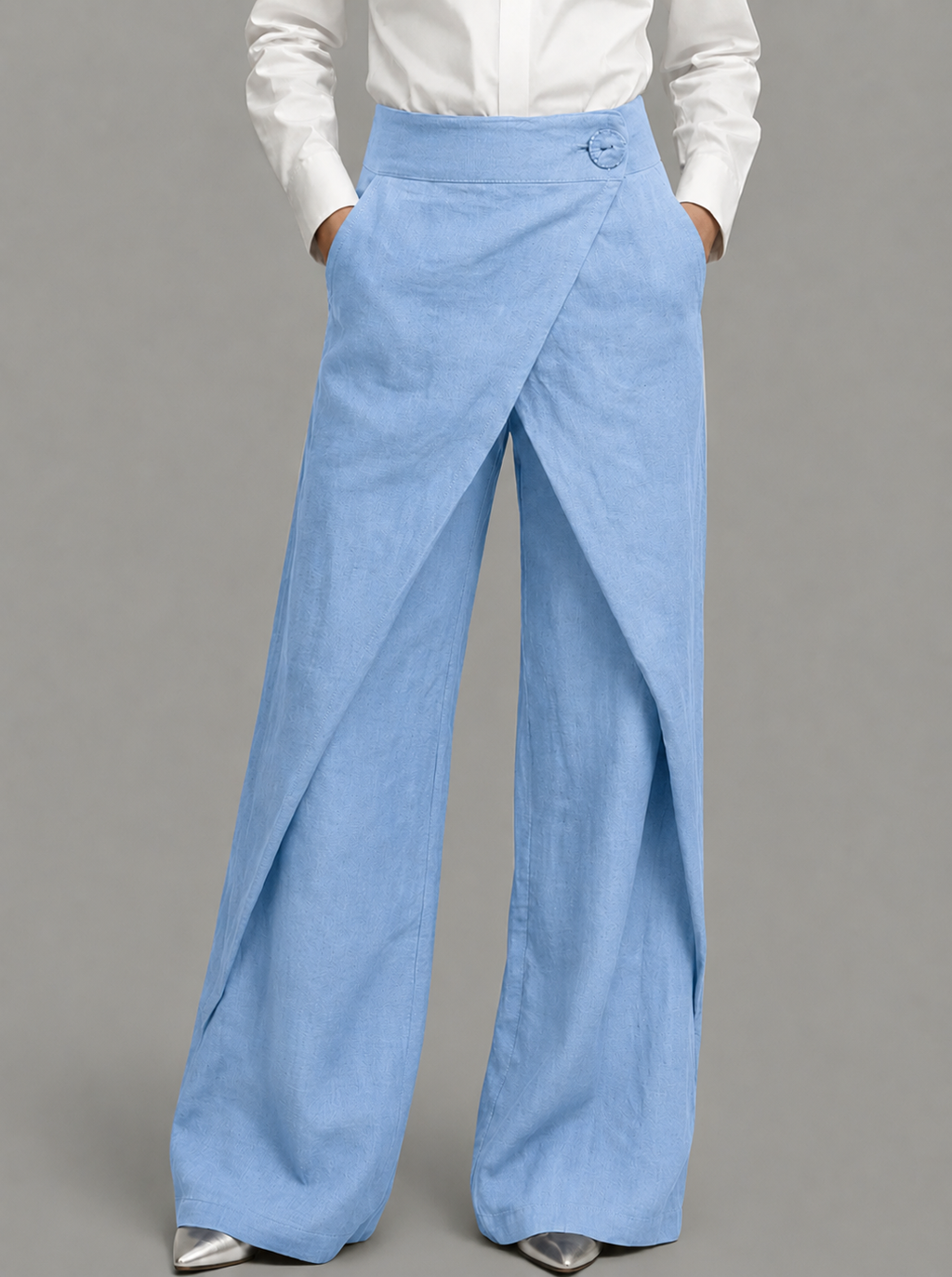 Women's Asymmetrical Pants – Layered Wide Leg Pants