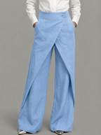 Women's Asymmetrical Pants – Layered Wide Leg Pants