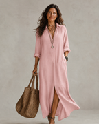 Women's Wrap Midi Dress – V-Neck Summer Dress