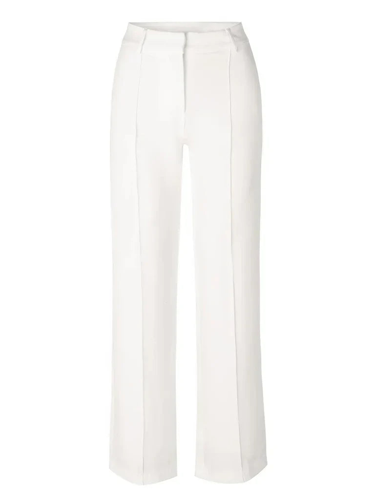 Women's High Waist Dress Trousers – Tailored Wide Leg Fitted Waist Pants