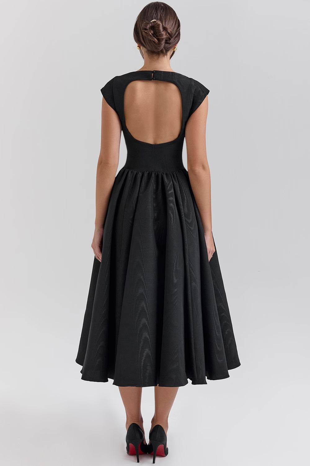Women's Wedding Guest Dress – Tailored Waist Flowy Formal Occasion Dress