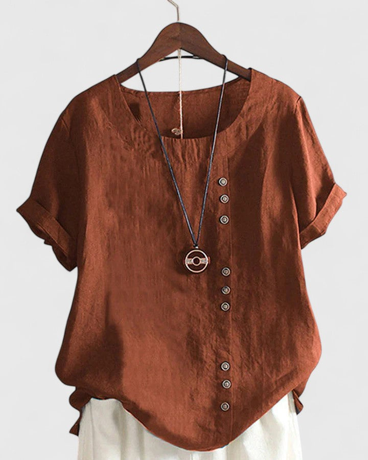 Women's Summer Blouse – Button Front Casual Blouse – Amanda