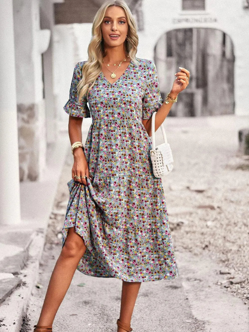 Women's Summer Dress – Short Sleeve Casual Dress – Layla