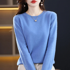 Women's Classic Crew Neck Knit Sweater – Soft Long Sleeve Pullover