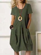 Women's Midi Dress – Relaxed Fit Casual Dress – Reagan