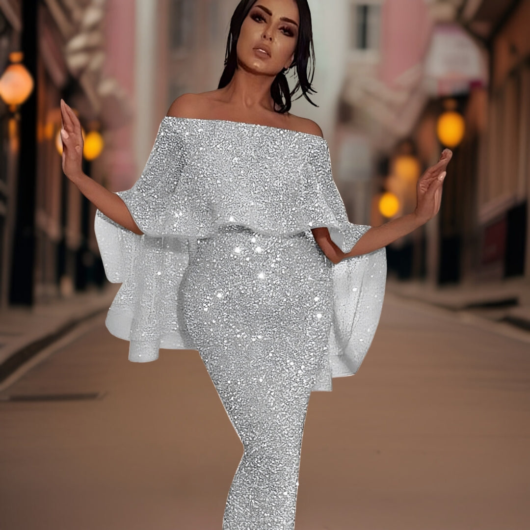 Women's Ruffle Off-Shoulder Dress – Fitted Statement Cocktail Dress