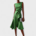 Women's Asymmetrical Midi Dress – Elegant Party Dress – Linda