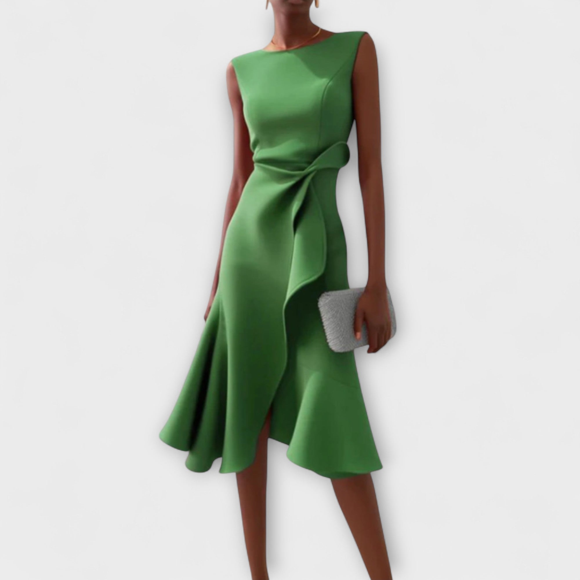 Women's Asymmetrical Midi Dress – Elegant Party Dress – Linda