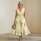 Women's Sleeveless Maxi Dress – Pleated Summer Dress
