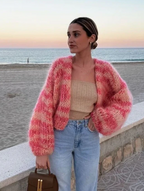 Women's Striped Long Cardigan – Open Front Relaxed Fit Cardigan