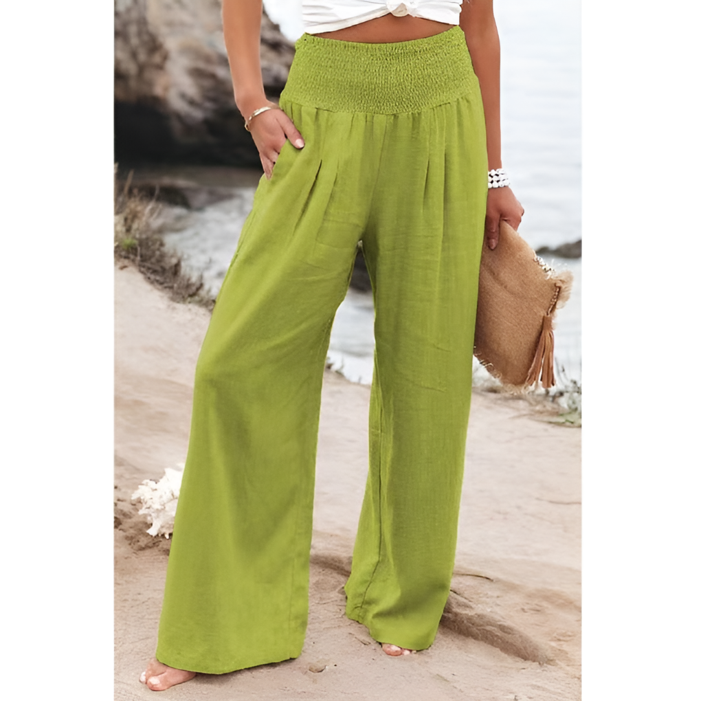 Women's Relaxed Wide Leg Pants – High Waist Pull-On Casual Trousers