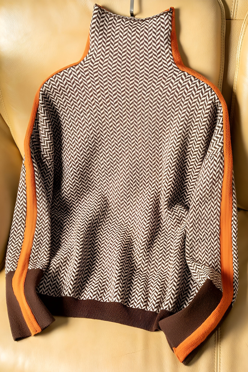 Women's Relaxed High Neck Sweater – Long Sleeve Knit Pullover