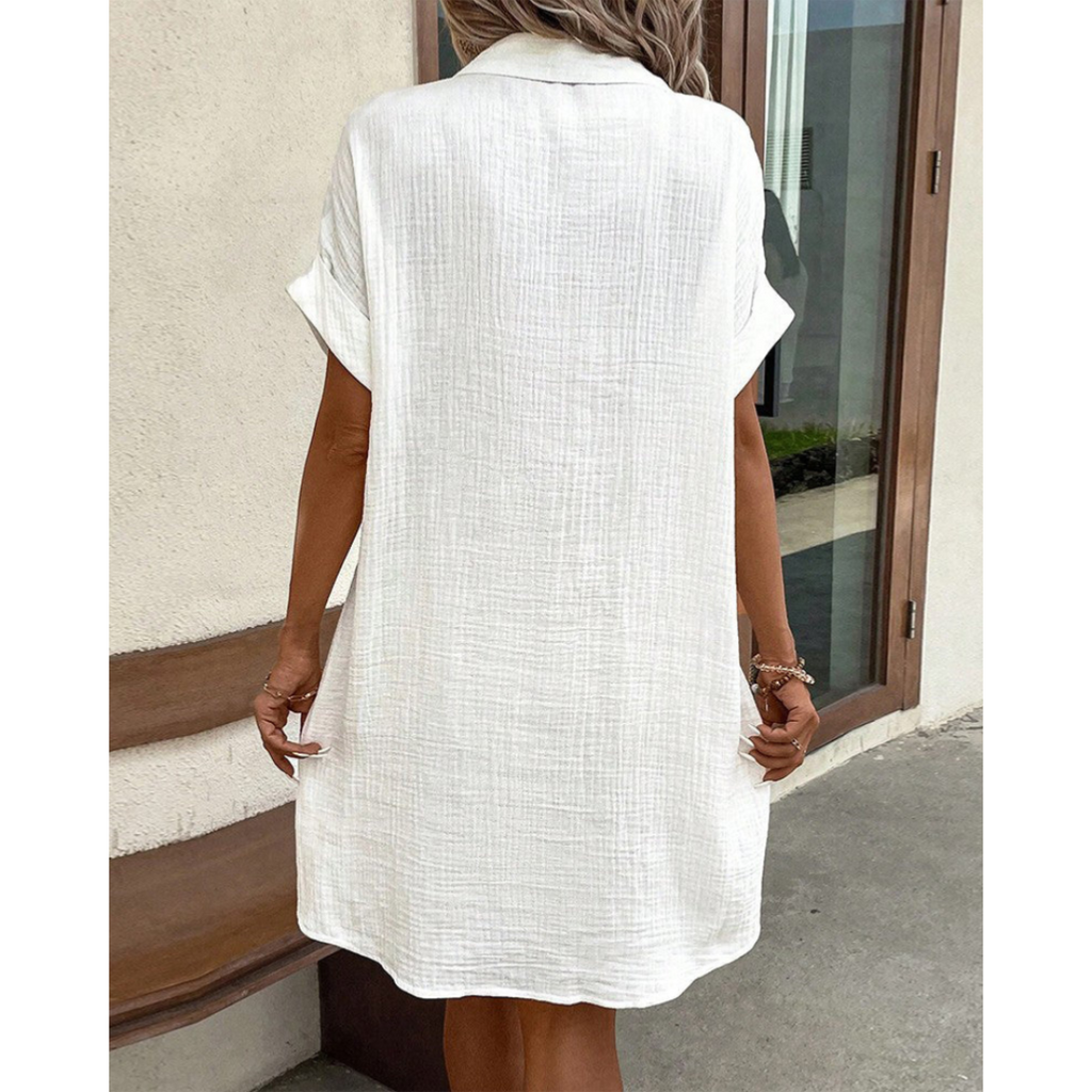 Women's Shirt Dress – Button Down Midi Dress – Gabriele