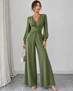 Women's Lace Detail Formal Jumpsuit – Fitted Evening Party Jumpsuit