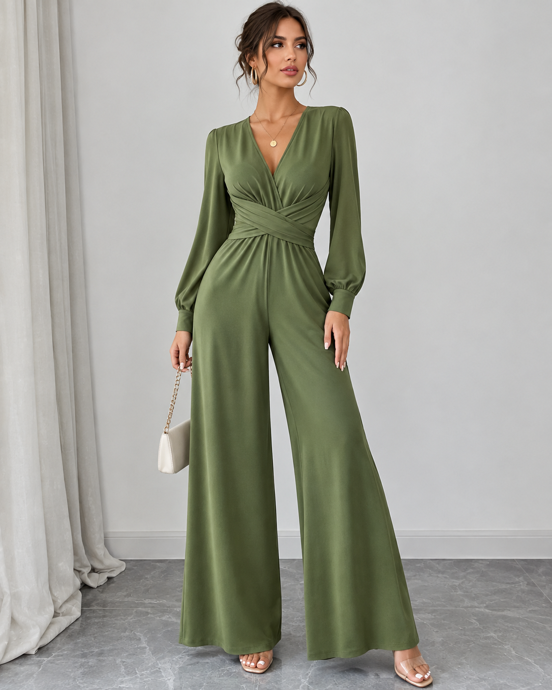 Women's Lace Detail Formal Jumpsuit – Fitted Evening Party Jumpsuit