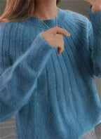 Women's Relaxed Crew Neck Sweater – Classic Long Sleeve Knit Pullover
