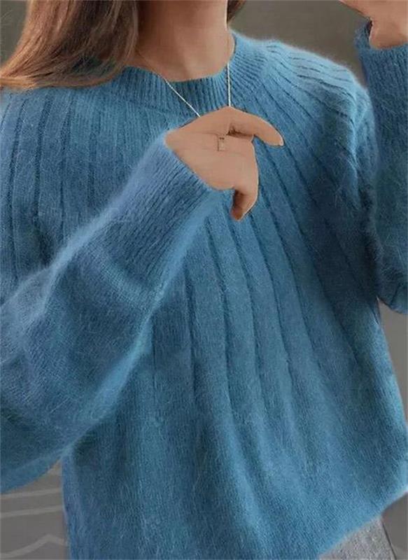 Women's Relaxed Crew Neck Sweater – Classic Long Sleeve Knit Pullover