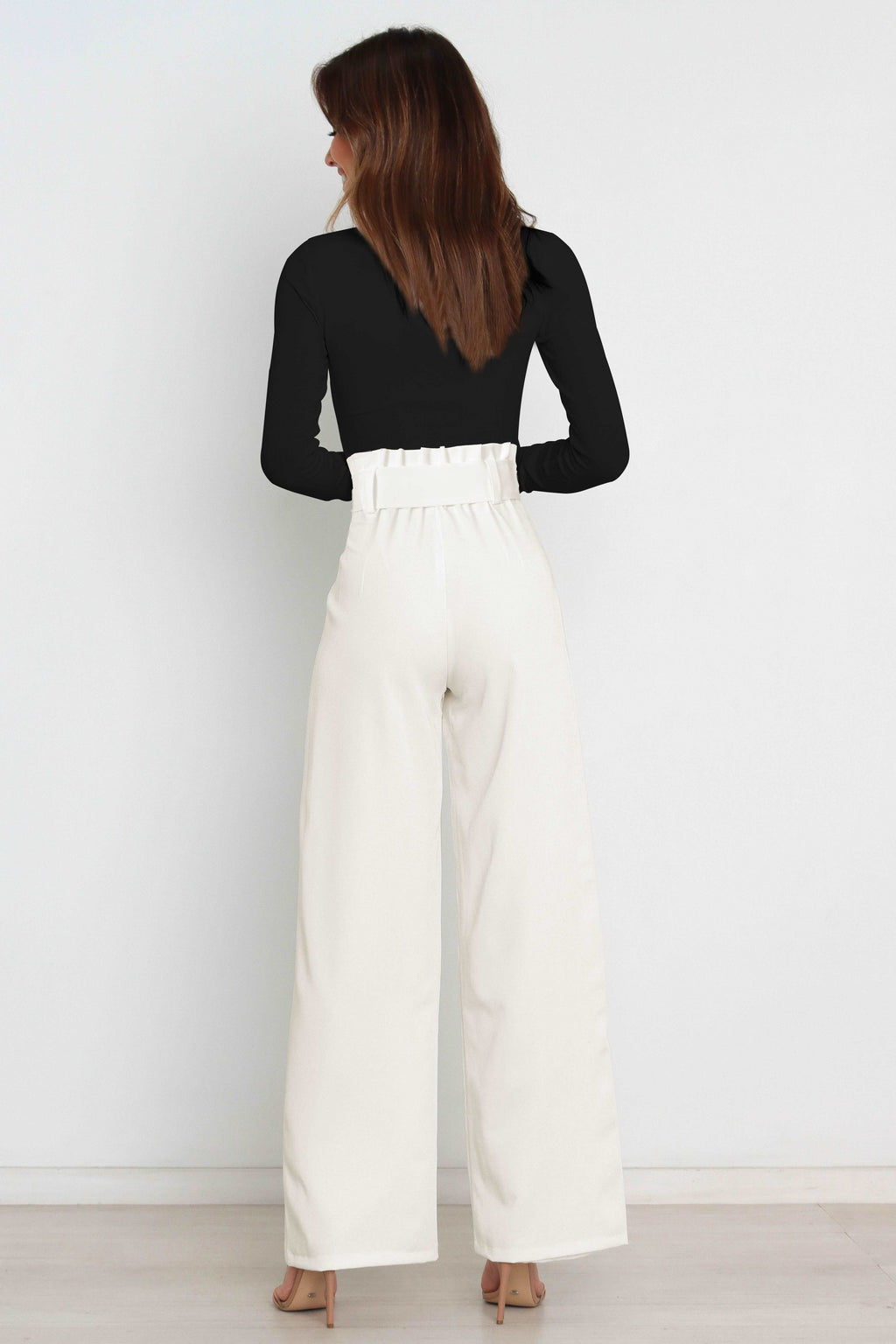 Women's High Waist Paperbag Pants – Bow Waist Wide Leg Trousers