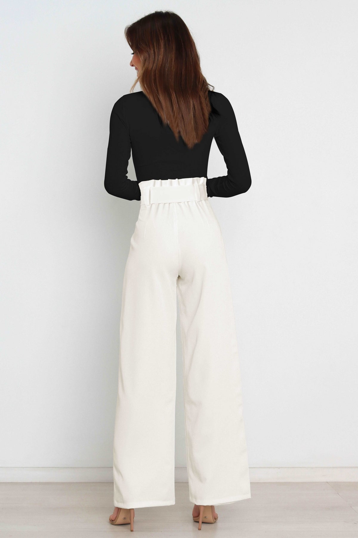 Women's High Waist Paperbag Pants – Bow Waist Wide Leg Trousers
