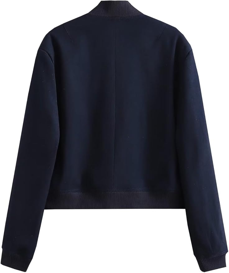 Women's Plush Bomber Jacket – Velvet Look Zip Front Evening Jacket