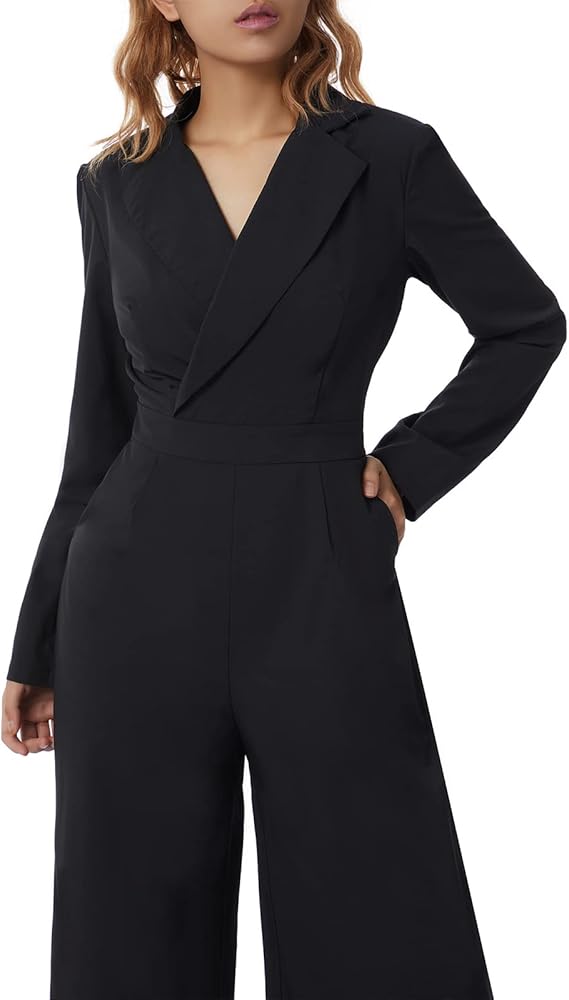 Women's Fitted Long Sleeve Jumpsuit – Tailored Formal Evening Jumpsuit