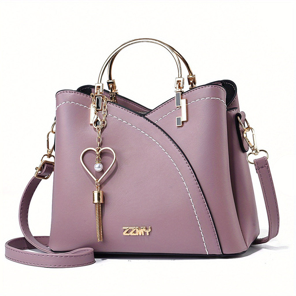 Women's Luxury Faux Leather Shoulder Bag – Designer Style Handbag – Lillian