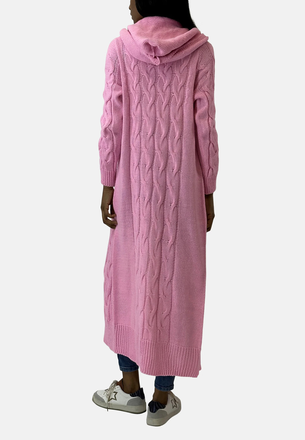 Women's Textured Hooded Cardigan – Long Relaxed Winter Cardigan