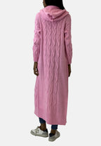 Women's Textured Hooded Cardigan – Long Relaxed Winter Cardigan