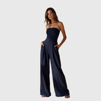 Women's Strapless Jumpsuit – Wide Leg Summer Jumpsuit – Nora