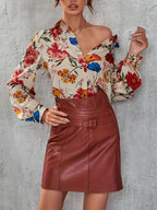 Women’s Floral Blouse – Print Casual Summer Blouse – Daisy