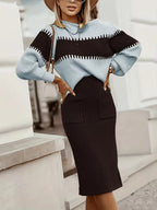 Women's Ribbed Sweater Set – Matching Knit Skirt Set