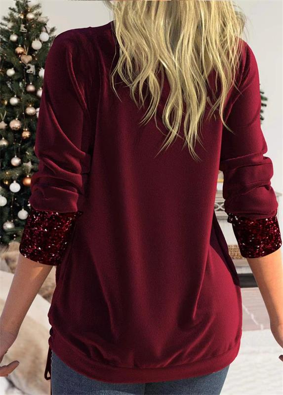 Women's Sequin Statement Blouse – Sparkle Overlay Evening Top