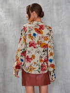 Women’s Floral Blouse – Print Casual Summer Blouse – Daisy