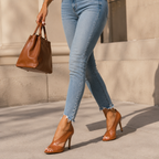 Women's Heeled Sandals with Cushioned Footbed and Block Heel