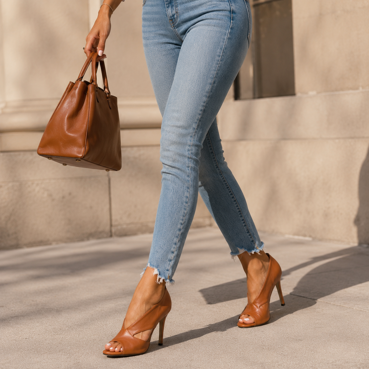 Women's Heeled Sandals with Cushioned Footbed and Block Heel