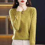 Women's Classic Crew Neck Knit Sweater – Soft Long Sleeve Pullover