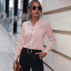 Women's Collared Blouse – Long Sleeve Office Blouse