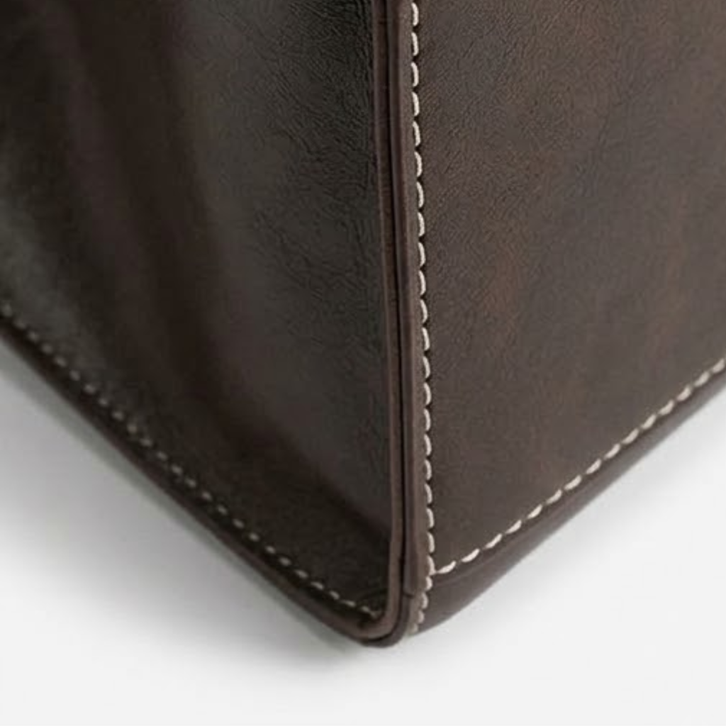 Women's Faux Leather Tote Bag – Zip Closure Carryall Bag – Amelia