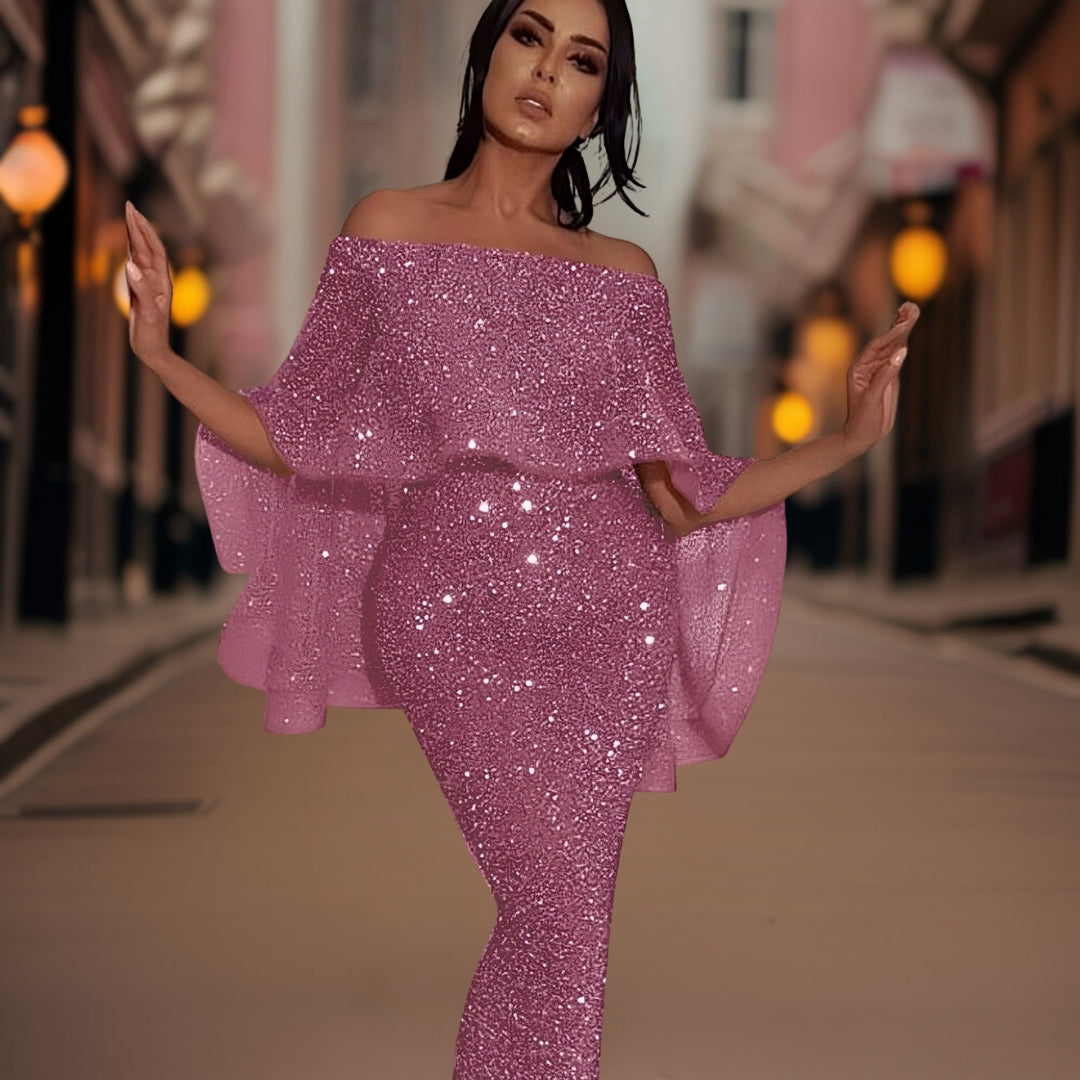 Women's Ruffle Off-Shoulder Dress – Fitted Statement Cocktail Dress