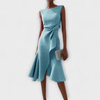 Women's Asymmetrical Midi Dress – Elegant Party Dress – Linda